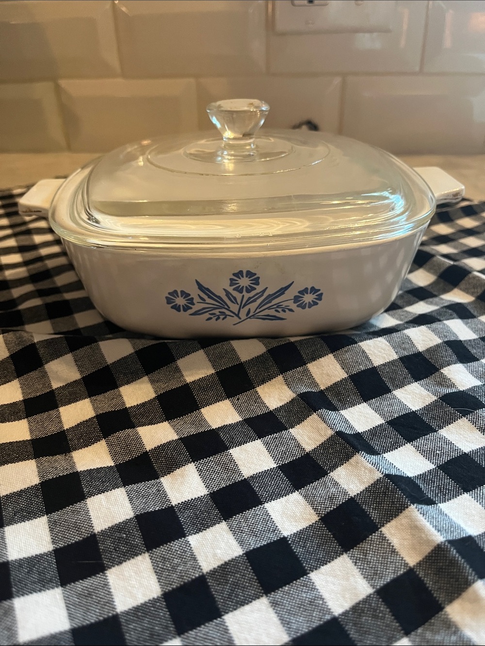 Vintage Corning Ware Blue Cornflower Casserole P1B lid B-21